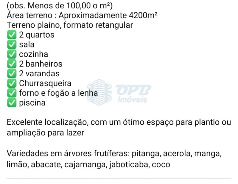 OPB Imóveis | Imobiliária em Ribeirão Preto | SP - Chácara - RURAL - Jardinopolis