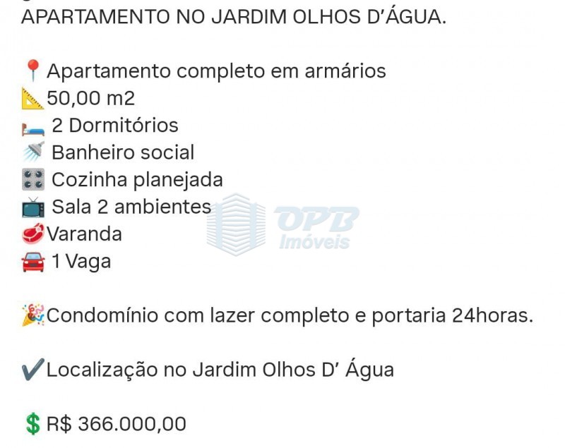 OPB Imóveis | Imobiliária em Ribeirão Preto | SP - Apartamento - Olhos Dágua - Ribeirão Preto